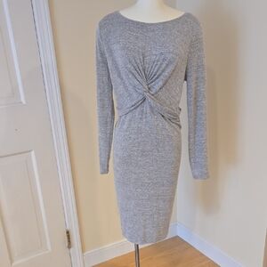 GAP Maternity Heather Gray Long Sleeve Dress